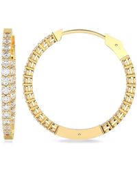 Diamond Essentials - Lab-Grown Diamond Oval Hoop Earrings - Lyst