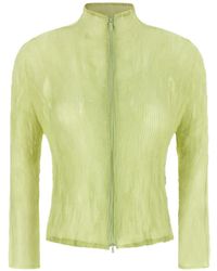 Issey Miyake - Chiffon Twist 1 Pleated Zip-Up Shirt - Lyst