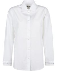 MSGM - Button-Down Regular Cut Shirt With Minimalist Design - Lyst