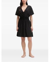 Liu Jo - Smocked-Waist Tie-Fastening Midi Dress - Lyst