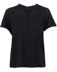 Kangra - Button-Up Linen T-Shirt - Lyst