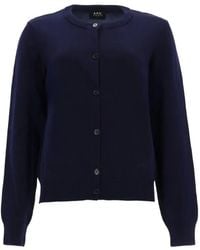 A.P.C. - Leonie Button-Up Knit Cardigan - Lyst