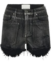 One Teaspoon - Bonitas Frayed Denim Short Shorts - Lyst