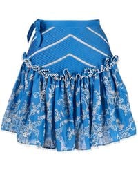 ALÉMAIS - Bonnie Floral-embroidered Mini Skirt - Lyst