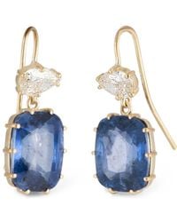 Sylva & Cie - Sapphire And Diamond Drop Earrings - Lyst