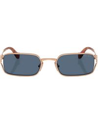 Miu Miu - Logo-Plaque Rectangle-Frame Sunglasses - Lyst