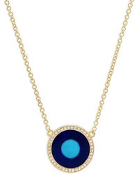 Jennifer Meyer - 14K Mini Evil Eye Diamond And Lapis Lazuli Necklace - Lyst