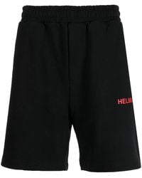 Helmut Lang - Logo-Print Cotton Shorts - Lyst
