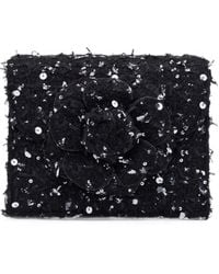 Oscar de la Renta - Mini Tro Sequin-Embellished Floral-Appliqué Clutch Bag - Lyst