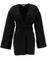 ANDAMANE - Robe Courte Hall À Franges Et Col V - Lyst