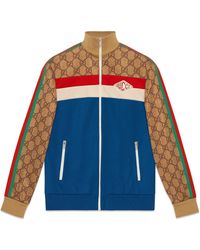 Gucci Chaqueta de punto técnico con GG - Azul