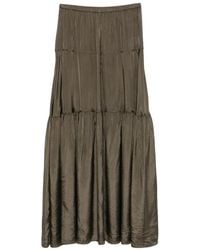 Aspesi - Tiered Crinkled-Finish Maxi Skirt - Lyst
