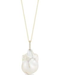 Mateo - 14Kt- Baroque Pearl And Diamond Necklace - Lyst