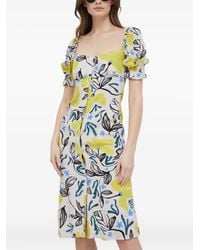 Paul Smith - Square-Neck Floral Midi Dress - Lyst