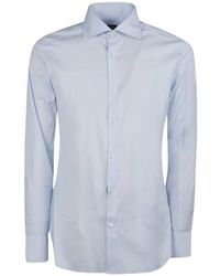 ZEGNA - Spread-Collar Long-Sleeved Shirt - Lyst
