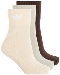 adidas - Logo-Embroidered Three-Pack Socks - Lyst
