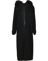 P.A.R.O.S.H. - Fur-Trimmed Hooded Coat - Lyst