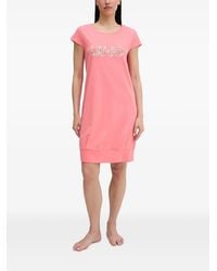 Liu Jo - Logo-Print Short-Sleeve Midi Dress - Lyst