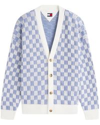 Tommy Hilfiger - Tommy Badge Checkerboard-Knit Cotton Cardigan - Lyst