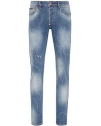 Philipp Plein - Straight-Leg-Jeans mit Farbklecksen - Lyst
