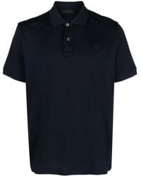 Prada - Triangle-Logo Piqué Polo Shirt - Lyst