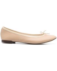 Repetto - Bow-detail Leather Ballerina Shoes - Lyst