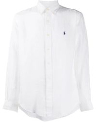 Polo Ralph Lauren - Linen Logo Embroidered Shirt - Lyst