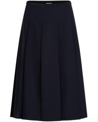 Patou - Twill-Midirock mit Falten - Lyst