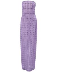 Carolina Herrera - Crystal-Embroidered Column Gown - Lyst