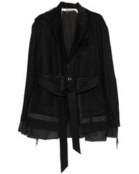 Midorikawa - Belted Raw-Edge Jacket - Lyst