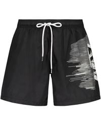 Philipp Plein - Logo-Print Drawstring Swim Shorts - Lyst