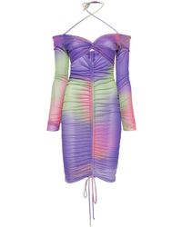 Emporio Armani - Mini-jurk Met Camouflageprint En Mesh - Lyst
