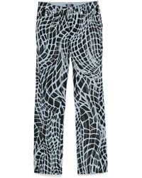 Mugler - Vaqueros Con Diseño Recto Y Estampado De Terciopelo - Lyst
