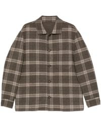 Eleventy - Check-Pattern Wool Shirt Jacket - Lyst