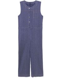 Pleats Please Issey Miyake - Cotton Denim Jumpsuit - Lyst