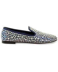 Giuseppe Zanotti - Evangeline Rhinestone-Embellished Suede Loafers - Lyst