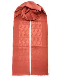 Fendi - Sciarpa Con Bordi Sfrangiati - Lyst