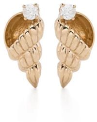 Yvonne Léon - 9Kt Paire De Puces Nautilus Diamond Earrings - Lyst
