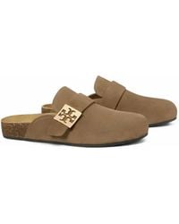 Tory Burch - Mellow Logo-Plaque Suede Mules - Lyst