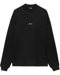 MSGM - Langarmshirt Mit Slogan-Print - Lyst