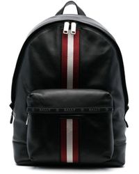 Bally Rucksack aus Leder mit Logo - Schwarz