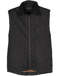 Homme Plissé Issey Miyake - Pleated Zip-up Gilet - Lyst