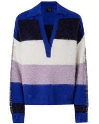Pinko - Striped Stud-Embellished Sweater - Lyst