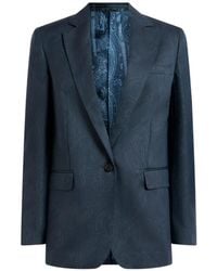 Etro - Wool Jacquard Single-Breasted Jacket With Paisley Motif - Lyst