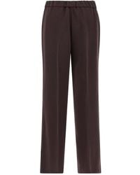 Alberto Biani - Gerade Cady Hose mit Stretchbund - Lyst