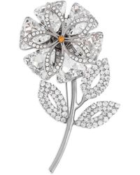 Dolce & Gabbana - Rhinestone-Embellished Floral Brooch - Lyst