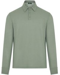 Zanone - Long-Sleeve Cotton Polo Shirt - Lyst