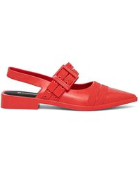 Melissa - Ladylike Buckle-Strap Pointed-Toe Ballet Flats - Lyst
