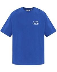 LAB C.O. OFF WHITE Diagonals Logo-Print T-Shirt in White for Men | Lyst