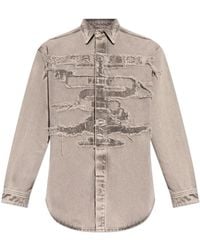 Y. Project - Denim Overhemd Met Franje - Lyst